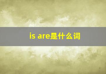 is are是什么词